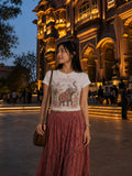 Pink City Jaipur Elephant Crop T-Shirt